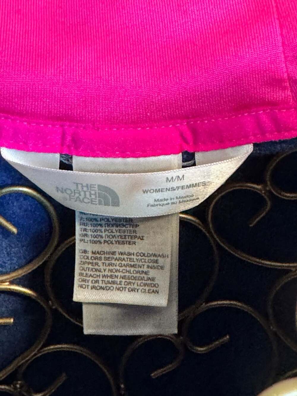 The North Face Women's Heathered Navy Blue and Pink Half Dome Pullover Hoodie Si - Picture 4 of 8